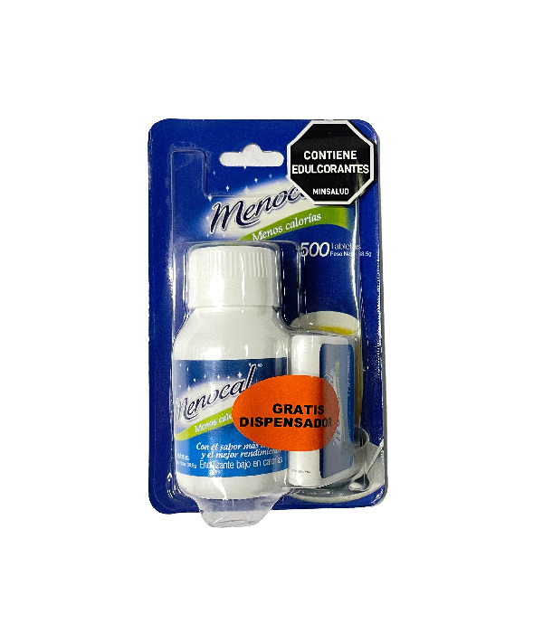 MENOCAL 38.5 G FRASCO X 500 TABLETAS GRATIS DISPENSADOR X 100 TABLETAS